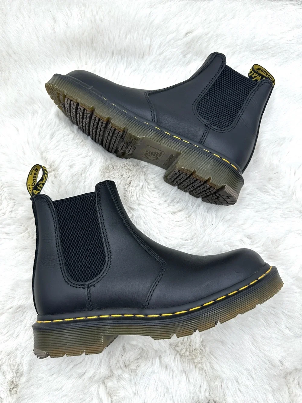 Dr. Martens 2976 SR Chelsea Boots Black Leather safety‎ men’s size 6